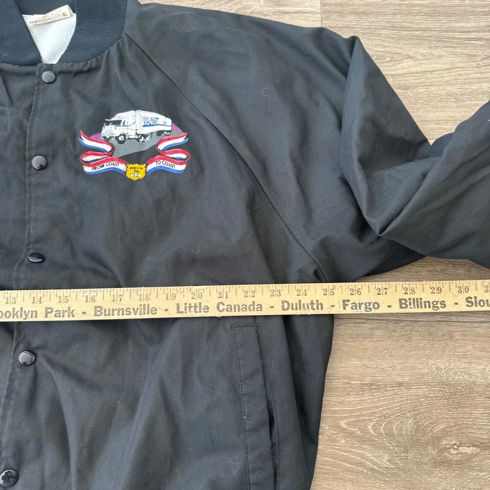 Vintage Auburn Sportswear Walmart Trucker Bomber Jacket Black Mens XL USA Made